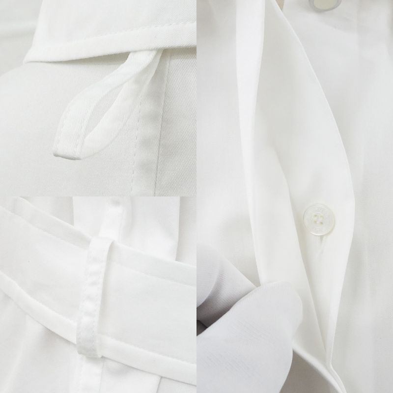 Hermes Shirt Dress 34 White 4e0501dv Cotton Clothes Apparel Clothing