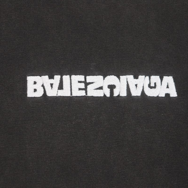 Balenciaga 675016 Unifit Turning Logo Oversized Damaged Crew Neck Short Sleeve