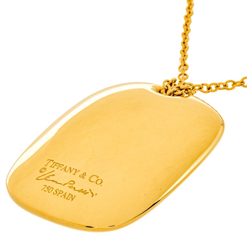 Tiffany & Co Tiffany & Co Square Plate Necklace 18K Yellow Gold 86g Yellow Gold