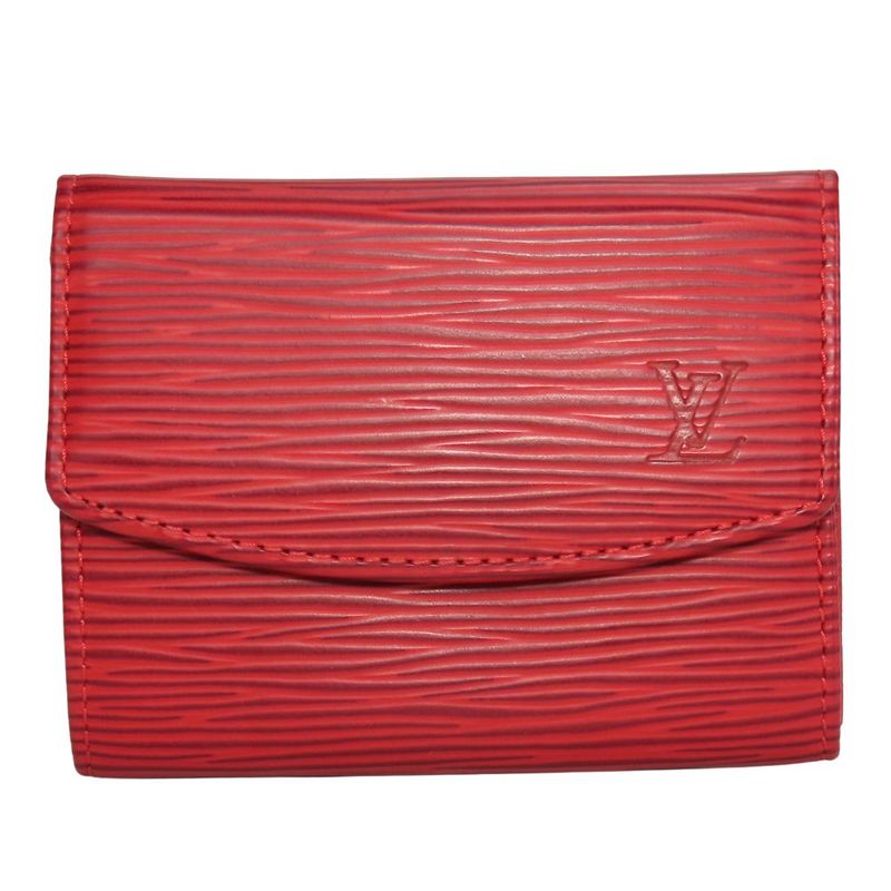 Louis Vuitton Coin Case Porte Monet Saemple M63417 Epi Leather Red Gold