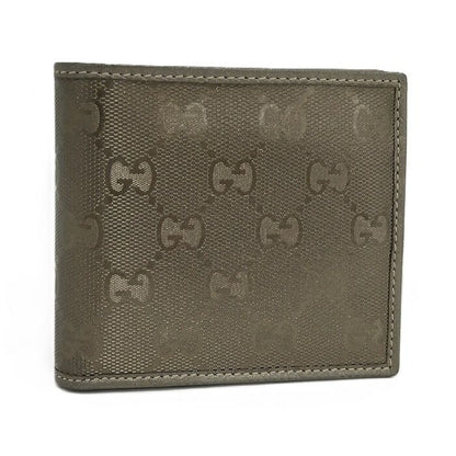 Gucci Bifold Wallet GG Imprime Metallic Khaki 224122