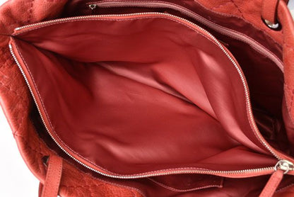 Chanel Shoulder Bag Tote Bag Chanel Quilted Leather Dark Pink Silver