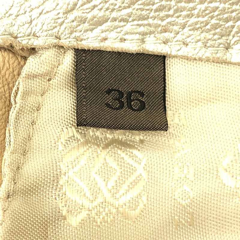 Loewe - Tucked Button Detail Leather Jacket - 36 - Silver - Women