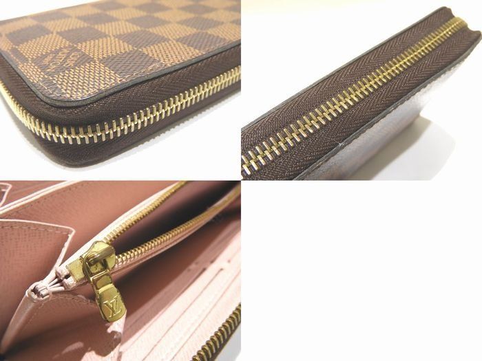 Louis Vuitton Zippy Wallet Long Wallet N60046 Damier Rose Ballerine Ladies Pink