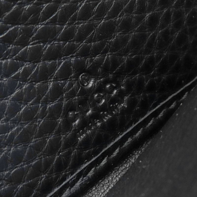 Gucci Long Wallet Soho Interlocking Wallet Leather Black Gold Hardware Black