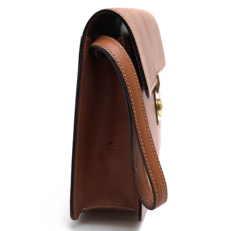 Loewe Bag Second Bag Clutch Bag Men Leather Genuine Leather Brown Shredded