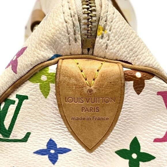 Louis Vuitton Multicolor Speedy 30 Monogram Sac Hand Bag White Gold