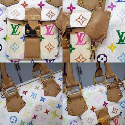 Louis Vuitton Multicolor Speedy 30 Monogram Sac Hand Bag White Gold