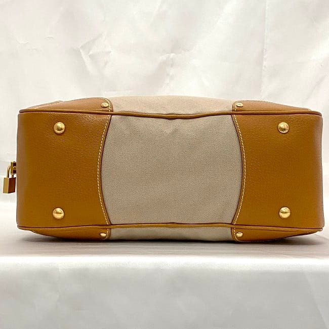 Prada 2way Boston Bag Beige Orange Corda Cuoio