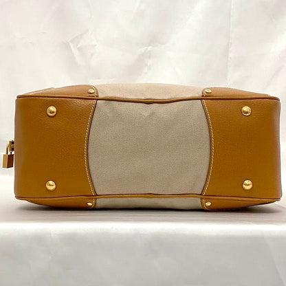 Prada 2way Boston Bag Beige Orange Corda Cuoio