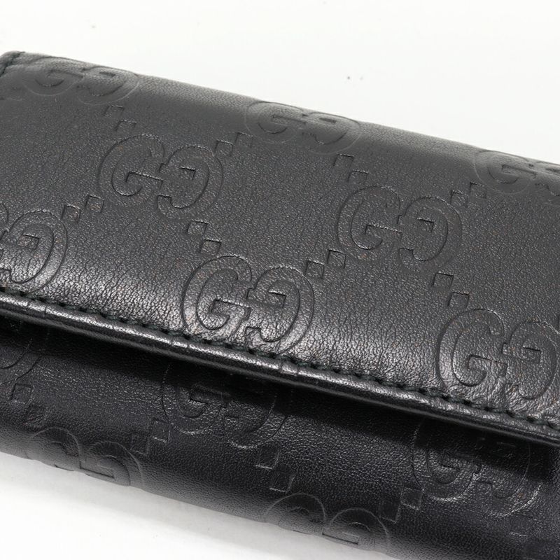 Gucci 6-strand Key Case Ggguccissima Calf Black Gold Hardware 138098