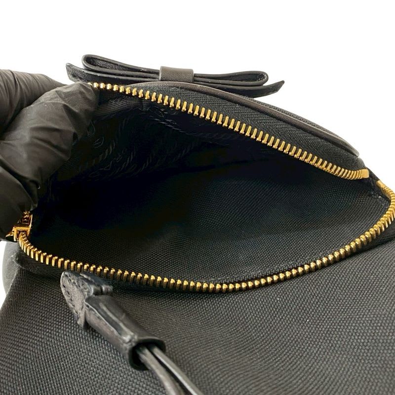 Prada Duet Logo Canvas Leather Drawstring 2-Way Handbag Shoulder