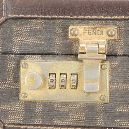 Vintage Fendi Zucca Leather Attache Case Hard Case Business Briefcase Business