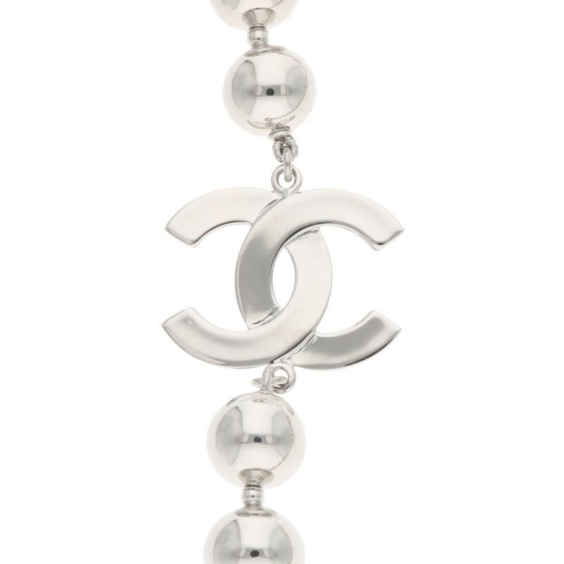 Chanel Coco Mark Silver Necklace Women