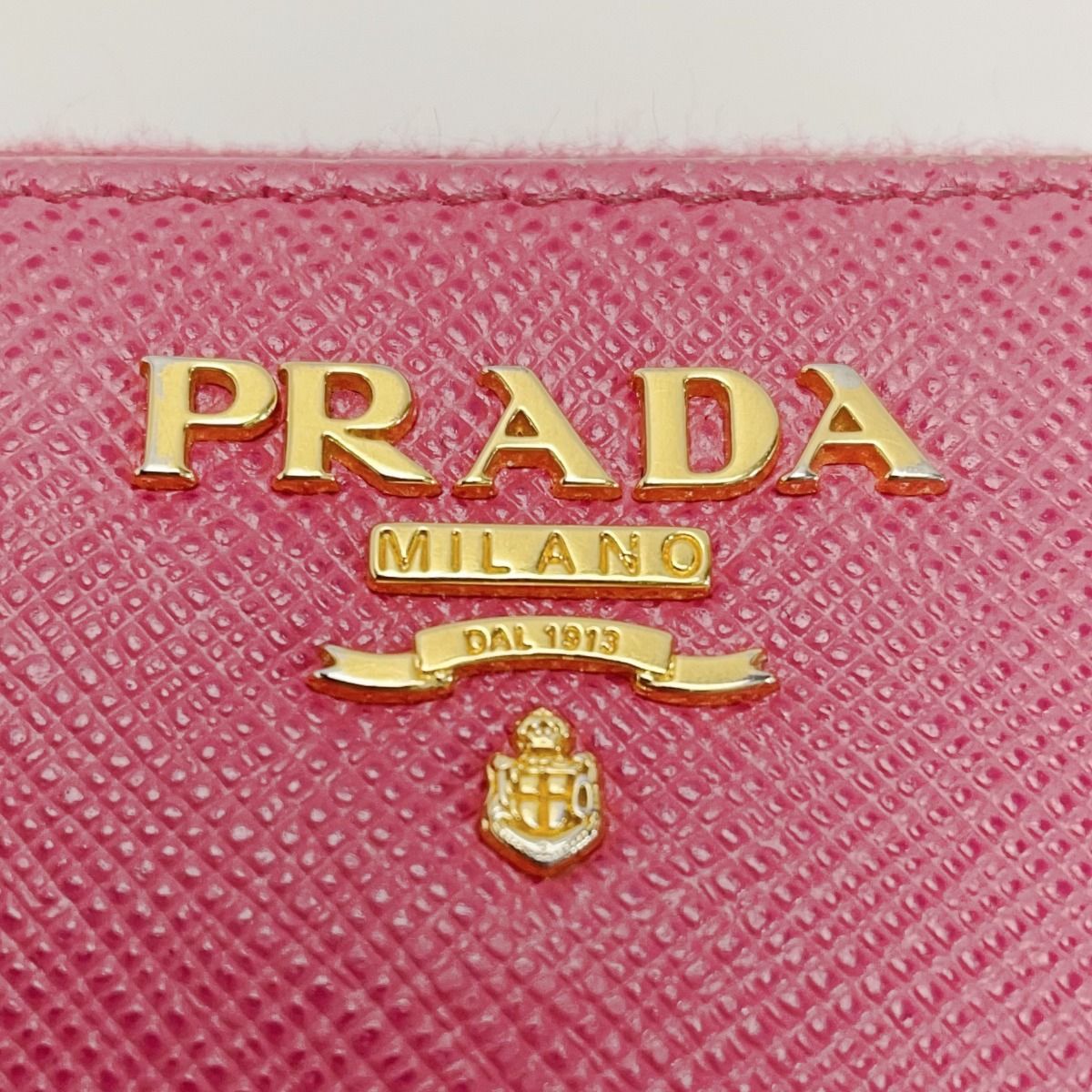 Prada Portafoglio Lampo Gold Zipper 1ml506 Pink Wallet Ladies