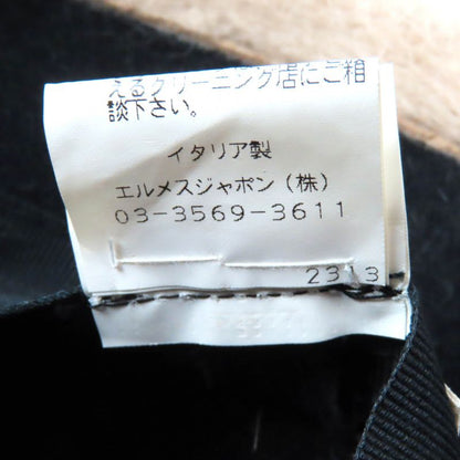 Hermes 100% Wool None Felt Hat Bucket Hat Black Beige 56 Genuine