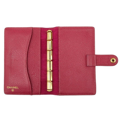 Chanel Coco Mark Notebook Cabas - 5 Hole Pink Caviar Skin Ladies Chanel