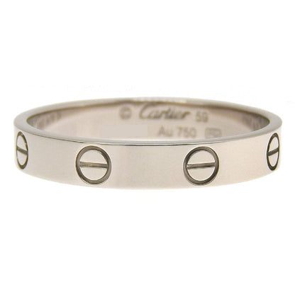 Cartier Mini Love Ring 18K White Gold 750 White Gold #59 Equivalent To #59 19