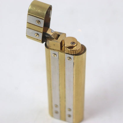 Cartier Santos De Cartier Oval Roller Type Smoking Accessory Gas Lighter Silver