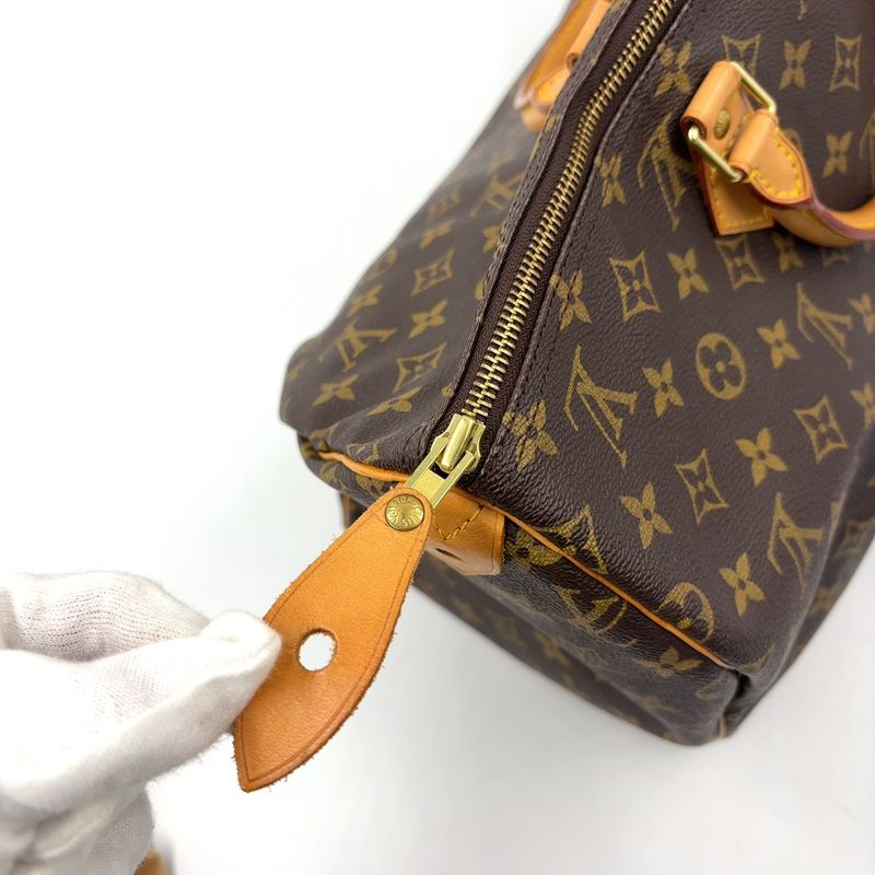 Louis Vuitton Speedy 40 Monogram Leather X PVC Brown Handbag Gold M41522