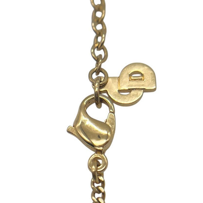 Christian DIOR Necklace Plated Metal Plated Metal Rhinestone CD Logo Gold