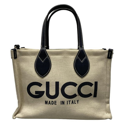 Gucci Tote Bag Gucci Print Small Tote Bag 772144 Ivory And Dark Navy Cotton