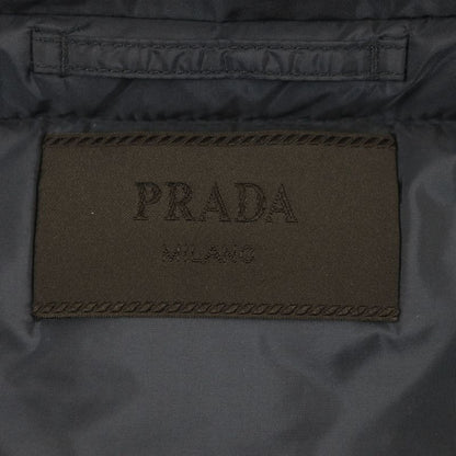 Prada 20AW Sgh047 Triangle Logo Triangle Plate Hooded Double Zip Up Down Coat