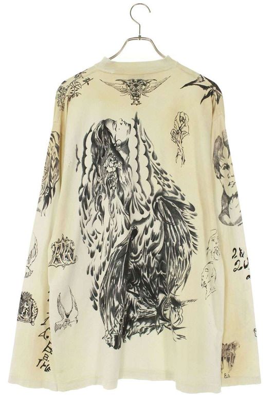 Balenciaga 790365 Tqvr1 Tattoo Distressed Allover Long Sleeve Cut And Sewn