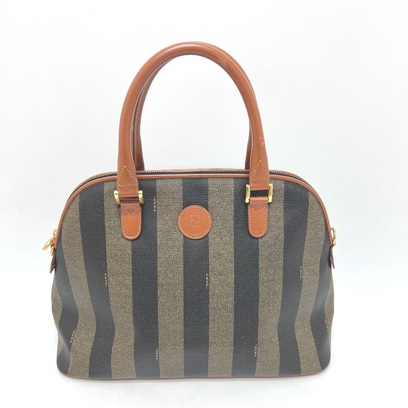 Fendi Handbag Pecan PVC Brown