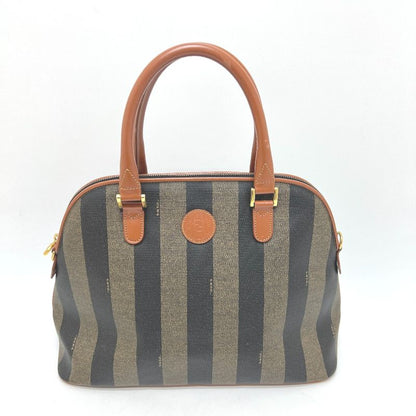 Fendi Handbag Pecan PVC Brown