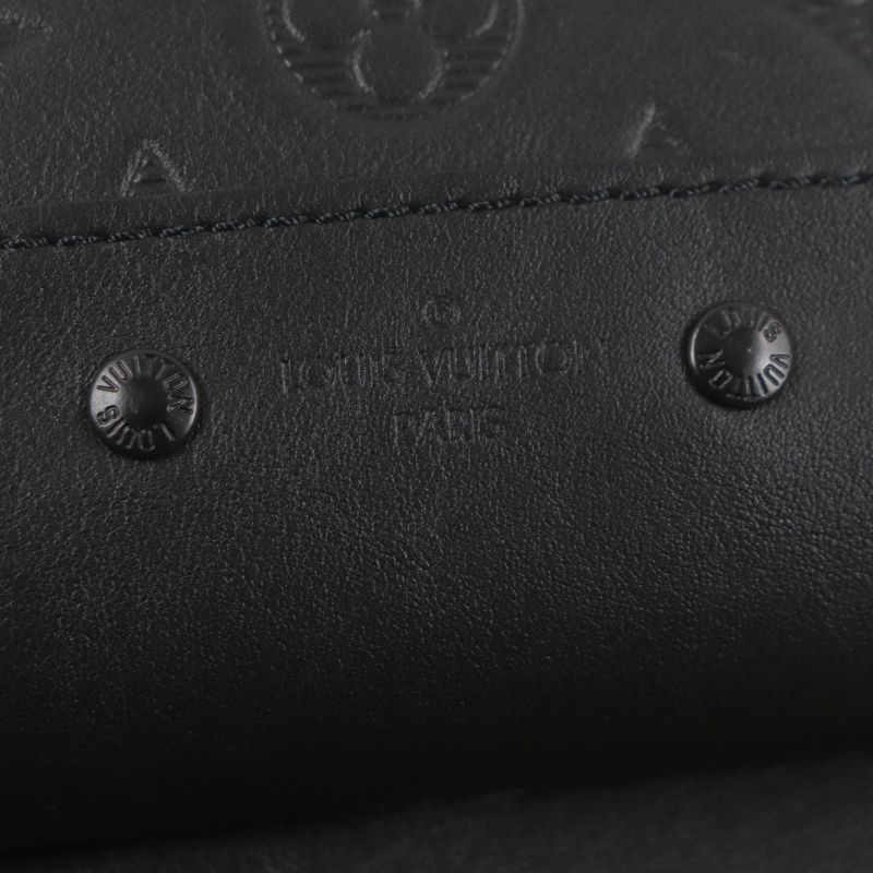 Louis Vuitton M46107 Monogram Shadow Racers Ring Bag Leather Body Bag Black