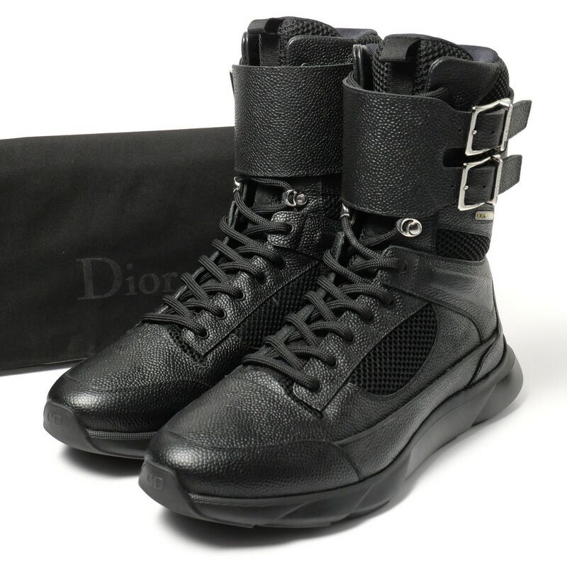 DIOR Sneakers Size 41 High Cut Sneakers Boots Shoes Black Made In Italy