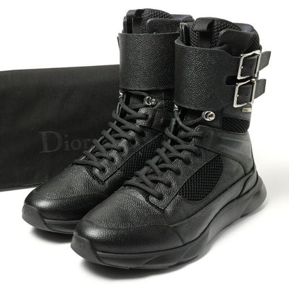 DIOR Sneakers Size 41 High Cut Sneakers Boots Shoes Black Made In Italy
