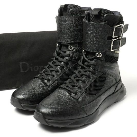 DIOR Sneakers Size 41 High Cut Sneakers Boots Shoes Black Made In Italy
