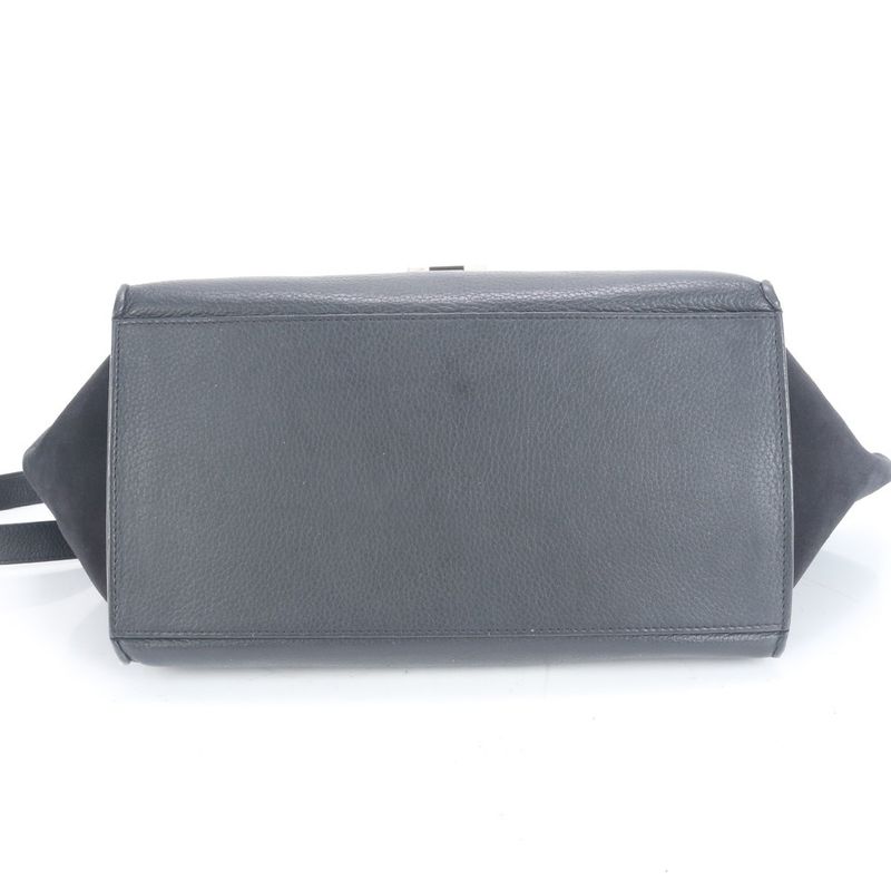 Celine Trapeze Small Leather 2WAY Shoulder Bag Shoulder Tote Hand Black Women's