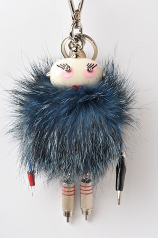 Unused Prada Key Ring Key Holder Trick Robot Blue Multi