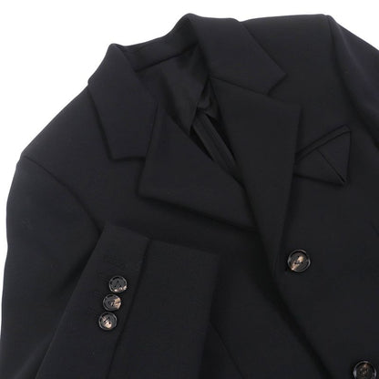 Bottega Veneta 2021 668813 V Logo Button Wool Single Coat Black 38 Made In