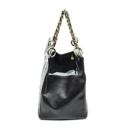 Chanelgst Tote Bag Black Matelasse Lambskin Leather A