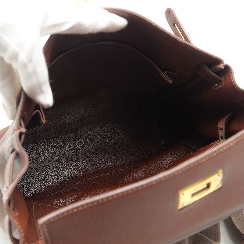 Hermes Kelly Ad GM Backpack Brown □B 1998