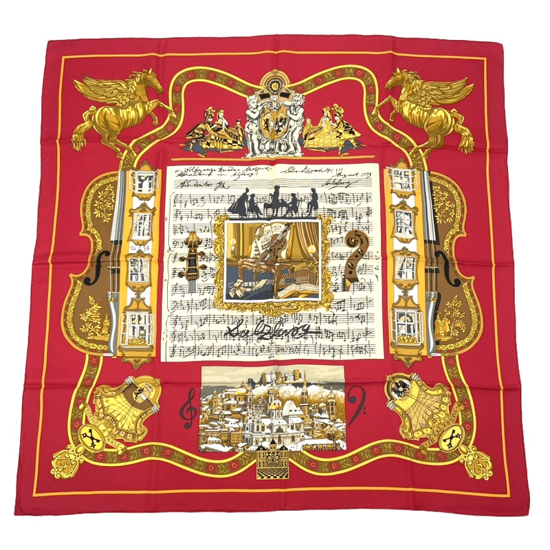 Hermes Carre 90 In Salzburg Red Scarf In Salzburg Silk
