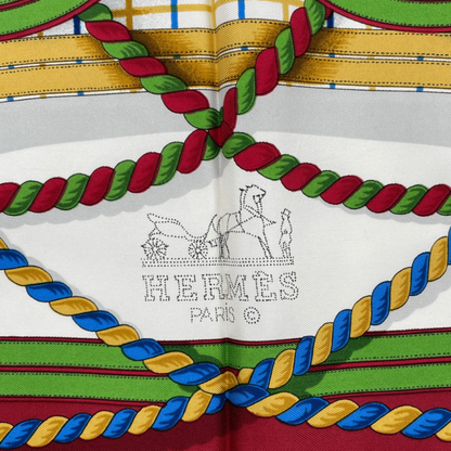 Hermes Carre 90 Grande Tenue Horse Ceremonial Dress Multicolor