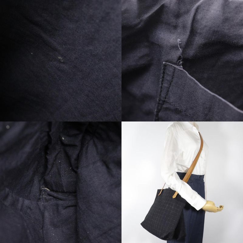 Hermes Amedava Cabas De Poche Long Shoulder Canvas Black Women's Shoulder Bag