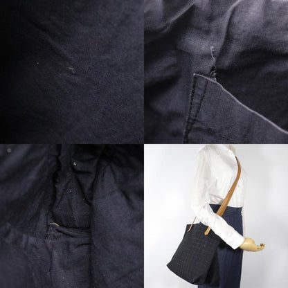 Hermes Amedava Cabas De Poche Long Shoulder Canvas Black Women's Shoulder Bag