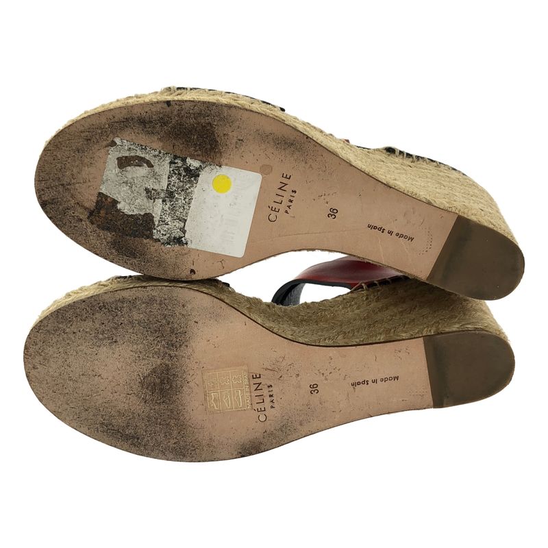 Celine By Phoebe Philo Phoebe Ankle Strap Wedge Sole Sandals - 36 - Beige Red -