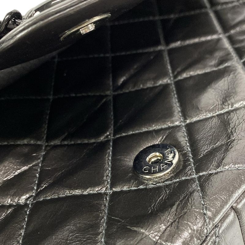 Chanel Shoulder Bag Luxury Linematelasse Dark Gray Chain Shoulder/black