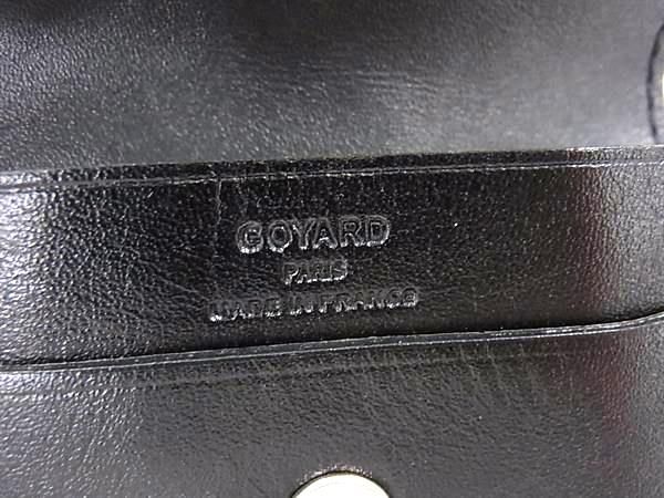 Goyard Herringbone Leather Coin Case Coin Purse Ladies Men's Black Bp4055