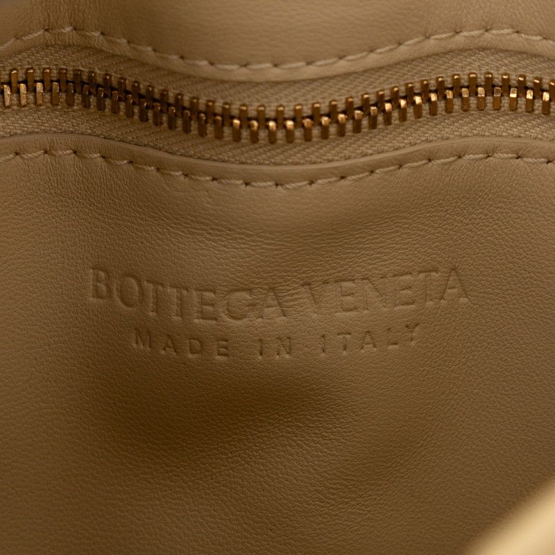 Bottega Veneta The Chain Cassette Shoulder Bag Handbag Beige Gold Leather Women