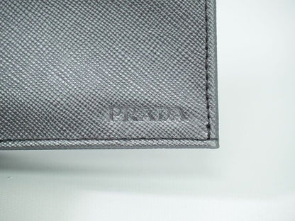 Authentic Prada Saffiano Leather Long Wallet Long Wallet Silver 2m0836 Saffiano