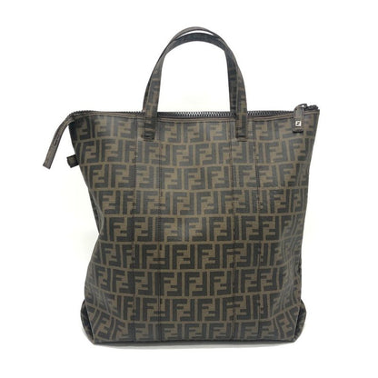 Fendi Tote Bag Zucca Pattern 7va196 PVC Brown