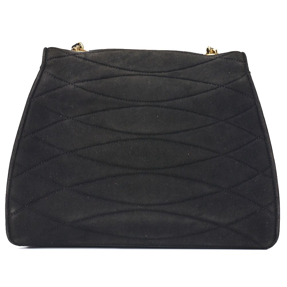 Chanel Shoulder Bag Tote Bag Round Flap Turnlock Chain Shoulder Suede Black